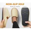imageCOFACE Unisex Mens Womens Cozy Memory Foam Scuff Slippers Casual Slip On Warm House Shoes IndoorOutdoor Felt Sandal Slippers With Arch Support Rubber Sole Size 415Fashion Beige