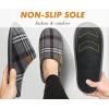 imageCOFACE Unisex Mens Womens Cozy Memory Foam Scuff Slippers Casual Slip On Warm House Shoes IndoorOutdoor Felt Sandal Slippers With Arch Support Rubber Sole Size 415Plaid Grey