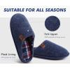 imageCOFACE Unisex Mens Womens Cozy Memory Foam Scuff Slippers Casual Slip On Warm House Shoes IndoorOutdoor Felt Sandal Slippers With Arch Support Rubber Sole Size 415Dark Blue