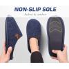 imageCOFACE Unisex Mens Womens Cozy Memory Foam Scuff Slippers Casual Slip On Warm House Shoes IndoorOutdoor Felt Sandal Slippers With Arch Support Rubber Sole Size 415Dark Blue