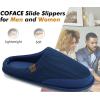 imageCOFACE Unisex Mens Womens Cozy Memory Foam Scuff Slippers Casual Slip On Warm House Shoes IndoorOutdoor Felt Sandal Slippers With Arch Support Rubber Sole Size 415Fashion Blue