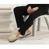 imageCOFACE Unisex Mens Womens Cozy Memory Foam Scuff Slippers Casual Slip On Warm House Shoes IndoorOutdoor Felt Sandal Slippers With Arch Support Rubber Sole Size 415Fashion Beige