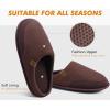 imageCOFACE Unisex Mens Womens Cozy Memory Foam Scuff Slippers Casual Slip On Warm House Shoes IndoorOutdoor Felt Sandal Slippers With Arch Support Rubber Sole Size 415Fashion Dark Brown