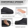 imageCOFACE Unisex Mens Womens Cozy Memory Foam Scuff Slippers Casual Slip On Warm House Shoes IndoorOutdoor Felt Sandal Slippers With Arch Support Rubber Sole Size 415New Black