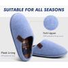 imageCOFACE Unisex Mens Womens Cozy Memory Foam Scuff Slippers Casual Slip On Warm House Shoes IndoorOutdoor Felt Sandal Slippers With Arch Support Rubber Sole Size 415Light Blue