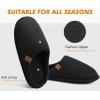 imageCOFACE Unisex Mens Womens Cozy Memory Foam Scuff Slippers Casual Slip On Warm House Shoes IndoorOutdoor Felt Sandal Slippers With Arch Support Rubber Sole Size 415Fashion Black