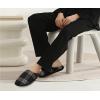 imageCOFACE Unisex Mens Womens Cozy Memory Foam Scuff Slippers Casual Slip On Warm House Shoes IndoorOutdoor Felt Sandal Slippers With Arch Support Rubber Sole Size 415Plaid Black