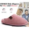 imageCOFACE Unisex Mens Womens Cozy Memory Foam Scuff Slippers Casual Slip On Warm House Shoes IndoorOutdoor Felt Sandal Slippers With Arch Support Rubber Sole Size 415Light Pink