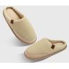 imageCOFACE Unisex Mens Womens Cozy Memory Foam Scuff Slippers Casual Slip On Warm House Shoes IndoorOutdoor Felt Sandal Slippers With Arch Support Rubber Sole Size 415Fashion Beige