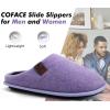 imageCOFACE Unisex Mens Womens Cozy Memory Foam Scuff Slippers Casual Slip On Warm House Shoes IndoorOutdoor Felt Sandal Slippers size 8 Purple