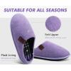imageCOFACE Unisex Mens Womens Cozy Memory Foam Scuff Slippers Casual Slip On Warm House Shoes IndoorOutdoor Felt Sandal Slippers size 8 Purple