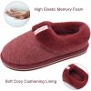 imageCOFACE Womens Fluff Slippers Memory Foam Slip on House Slippers Ladies Comfortable Warm Plush Fur Slipper With Cozy Cushion LiningRed