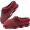 imageCOFACE Womens Fluff Slippers Memory Foam Slip on House Slippers Ladies Comfortable Warm Plush Fur Slipper With Cozy Cushion LiningRed