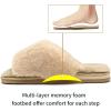 imageCOFACE Womens Fuzzy Slides Fluff Faux Fur House Slippers Open Toe Slip On Soft Memory Foam Slippers with Arch Support Indoor OutdoorClearance
