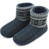 imageCOFACE MensSlipperBootsCottonKnittedHouseShoesforMen Cozy Warm Fur Lining Gents House Ankle Boots Slipper Memory Foam Men Winter Bedroom Slippers Bootie Shoes Indoor Black Size 3948