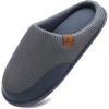 imageCOFACE Unisex Mens Womens Cozy Memory Foam Scuff Slippers Casual Slip On Warm House Shoes IndoorOutdoor Felt Sandal Slippers With Arch Support Rubber Sole Size 415Fashion Grey