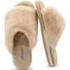imageCOFACE Womens Fuzzy Slides Fluff Faux Fur House Slippers Open Toe Slip On Soft Memory Foam Slippers with Arch Support Indoor OutdoorClearance