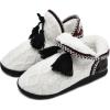 imageCOFACE WomensWoolKnitIndoorBootiesSlippersHouseShoesforWomen Memory Foam Ladies Warm Winter House Slipper Boots Anti Slip Soft Plush Fur Lining Slip On Slippers Ankle High Boots Socks Indoor
