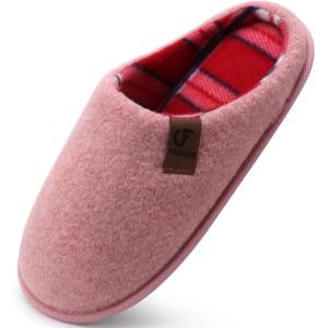 imageCOFACE Unisex Mens Womens Cozy Memory Foam Scuff Slippers Casual Slip On Warm House Shoes IndoorOutdoor Felt Sandal Slippers With Arch Support Rubber Sole Size 415Light Pink