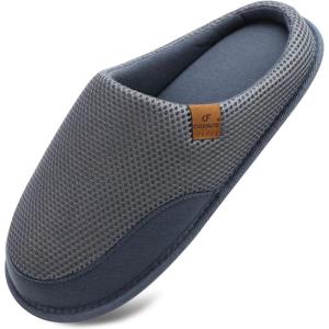 imageCOFACE Unisex Mens Womens Cozy Memory Foam Scuff Slippers Casual Slip On Warm House Shoes IndoorOutdoor Felt Sandal Slippers With Arch Support Rubber Sole Size 415Fashion Grey
