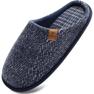imageCOFACE Unisex Mens Womens Cozy Memory Foam Scuff Slippers Casual Slip On Warm House Shoes IndoorOutdoor Felt Sandal Slippers With Arch Support Rubber Sole Size 415Casual Blue