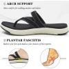 imageCOFACE Womens Fashion Orthotic Flip Flops Ladies Slip On Lightweight Athletic Yoga Mat Cushion Thong Sandals With Comfortable Plantar Fasciitis Arch SupportBlack White