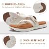 imageCOFACE Womens Fashion Orthotic Flip Flops Ladies Slip On Lightweight Athletic Yoga Mat Cushion Thong Sandals With Comfortable Plantar Fasciitis Arch SupportWhite Brown