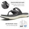 imageCOFACE Womens Fashion Orthotic Flip Flops Ladies Slip On Lightweight Athletic Yoga Mat Cushion Thong Sandals With Comfortable Plantar Fasciitis Arch SupportGrey