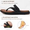 imageCOFACE Womens Fashion Orthotic Flip Flops Ladies Slip On Lightweight Athletic Yoga Mat Cushion Thong Sandals With Comfortable Plantar Fasciitis Arch SupportBlack Brown