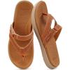 imageCOFACE Womens Fashion Orthotic Flip Flops Ladies Slip On Lightweight Athletic Yoga Mat Cushion Thong Sandals With Comfortable Plantar Fasciitis Arch SupportTan