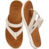 imageCOFACE Womens Fashion Orthotic Flip Flops Ladies Slip On Lightweight Athletic Yoga Mat Cushion Thong Sandals With Comfortable Plantar Fasciitis Arch SupportWhite Brown