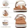 imageCOFACE Womens Fashion Orthotic Flip Flops Ladies Slip On Lightweight Athletic Yoga Mat Cushion Thong Sandals With Comfortable Plantar Fasciitis Arch SupportWhite Brown