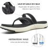 imageCOFACE Womens Fashion Orthotic Flip Flops Ladies Slip On Lightweight Athletic Yoga Mat Cushion Thong Sandals With Comfortable Plantar Fasciitis Arch SupportBlack White