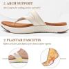 imageCOFACE Womens Fashion Orthotic Flip Flops Ladies Slip On Lightweight Athletic Yoga Mat Cushion Thong Sandals With Comfortable Plantar Fasciitis Arch SupportWhite Brown
