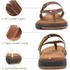 imageCOFACE Womens Fashion Orthotic Flip Flops Ladies Slip On Lightweight Athletic Yoga Mat Cushion Thong Sandals With Comfortable Plantar Fasciitis Arch SupportBrown