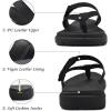 imageCOFACE Womens Fashion Orthotic Flip Flops Ladies Slip On Lightweight Athletic Yoga Mat Cushion Thong Sandals With Comfortable Plantar Fasciitis Arch SupportAll Black
