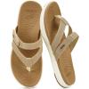 imageCOFACE Womens Fashion Orthotic Flip Flops Ladies Slip On Lightweight Athletic Yoga Mat Cushion Thong Sandals With Comfortable Plantar Fasciitis Arch SupportBeige