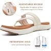 imageCOFACE Womens Fashion Orthotic Flip Flops Ladies Slip On Lightweight Athletic Yoga Mat Cushion Thong Sandals With Comfortable Plantar Fasciitis Arch SupportWhite Brown