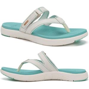 imageCOFACE Womens Fashion Orthotic Flip Flops Ladies Slip On Lightweight Athletic Yoga Mat Cushion Thong Sandals With Comfortable Plantar Fasciitis Arch SupportTurquoise Blue