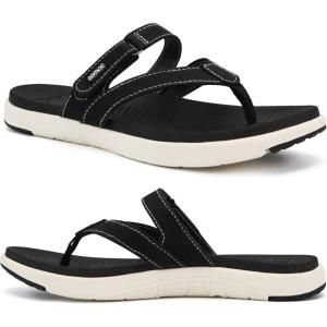 imageCOFACE Womens Fashion Orthotic Flip Flops Ladies Slip On Lightweight Athletic Yoga Mat Cushion Thong Sandals With Comfortable Plantar Fasciitis Arch SupportBlack White