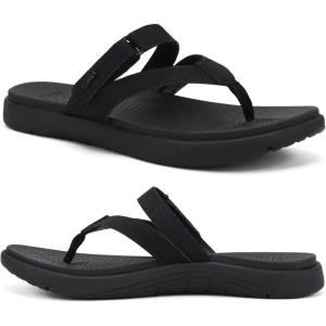 imageCOFACE Womens Fashion Orthotic Flip Flops Ladies Slip On Lightweight Athletic Yoga Mat Cushion Thong Sandals With Comfortable Plantar Fasciitis Arch SupportAll Black