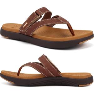 imageCOFACE Womens Fashion Orthotic Flip Flops Ladies Slip On Lightweight Athletic Yoga Mat Cushion Thong Sandals With Comfortable Plantar Fasciitis Arch SupportBrown