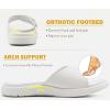 imageCOFACE Womens Dressy Orthotic Slides Lightweight Yoga Mat Thick Cushion Recovery Walking Sandals Adjustable Slip On Slippers with Comfortable Plantar Fasciitis Arch SupportWhite