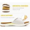 imageCOFACE Womens Dressy Orthotic Slides Lightweight Yoga Mat Thick Cushion Recovery Walking Sandals Adjustable Slip On Slippers with Comfortable Plantar Fasciitis Arch SupportWhite Brown