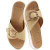 imageCOFACE Womens Dressy Orthotic Slides Lightweight Yoga Mat Thick Cushion Recovery Walking Sandals Adjustable Slip On Slippers with Comfortable Plantar Fasciitis Arch SupportBeige