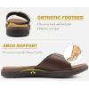 imageCOFACE Womens Dressy Orthotic Slides Lightweight Yoga Mat Thick Cushion Recovery Walking Sandals Adjustable Slip On Slippers with Comfortable Plantar Fasciitis Arch SupportBrown