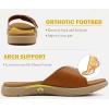 imageCOFACE Womens Dressy Orthotic Slides Lightweight Yoga Mat Thick Cushion Recovery Walking Sandals Adjustable Slip On Slippers with Comfortable Plantar Fasciitis Arch SupportKhaki
