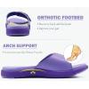 imageCOFACE Womens Dressy Orthotic Slides Lightweight Yoga Mat Thick Cushion Recovery Walking Sandals Adjustable Slip On Slippers with Comfortable Plantar Fasciitis Arch SupportPurple