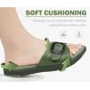 imageCOFACE Womens Dressy Orthotic Slides Lightweight Yoga Mat Thick Cushion Recovery Walking Sandals Adjustable Slip On Slippers with Comfortable Plantar Fasciitis Arch SupportGreen