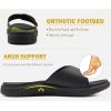 imageCOFACE Womens Dressy Orthotic Slides Lightweight Yoga Mat Thick Cushion Recovery Walking Sandals Adjustable Slip On Slippers with Comfortable Plantar Fasciitis Arch SupportBlack